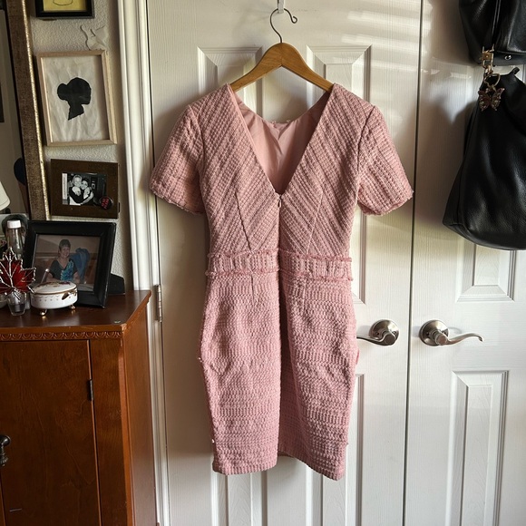 Adelyn Rae classic prep pink tweed sheath French chic structured dress - Picture 10 of 10